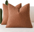 Foindtower Pack of 2 Textured Boucle Throw Pillow Covers Accent Solid Pillow Cases Decorative Cozy Soft Couch Cushion Case for Chair Sofa…