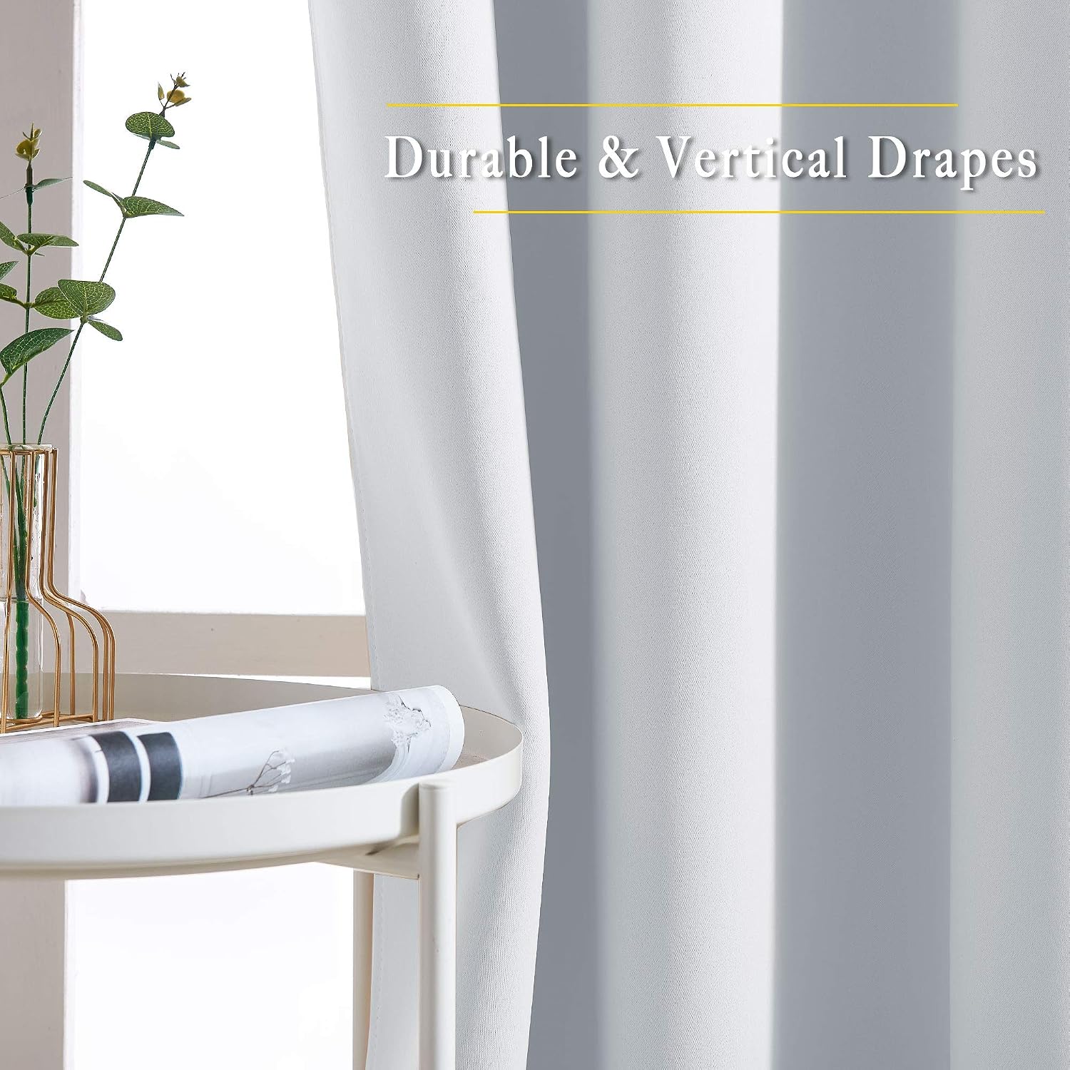 NICETOWN Greyish White Room Darkening Curtains - Window Treatment Thermal Insulated Grommet Room Darkening Curtains/Drapes for Bedroom (2…