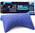 Sidney Sleep Mini Travel Size Neck Pillow - Knee, Back Lumbar and Support - Small Curved Pillow - Adjustable Fill - Washable Case…