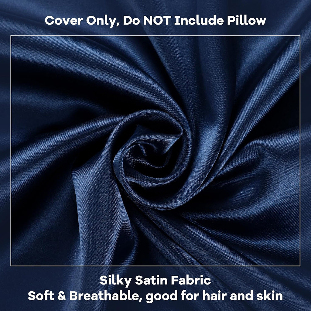 HOMBYS Satin Bed Wedge Pillow Cover Silky & Smooth Wedge Pillowcase 1 Pack 24x24x12.5, Soft & Breathable, Removable & Machine…