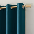 Sun Zero Nordic Theater Grade Extreme 100% Blackout Grommet Curtain Single Panel, 52" x 84", Teal