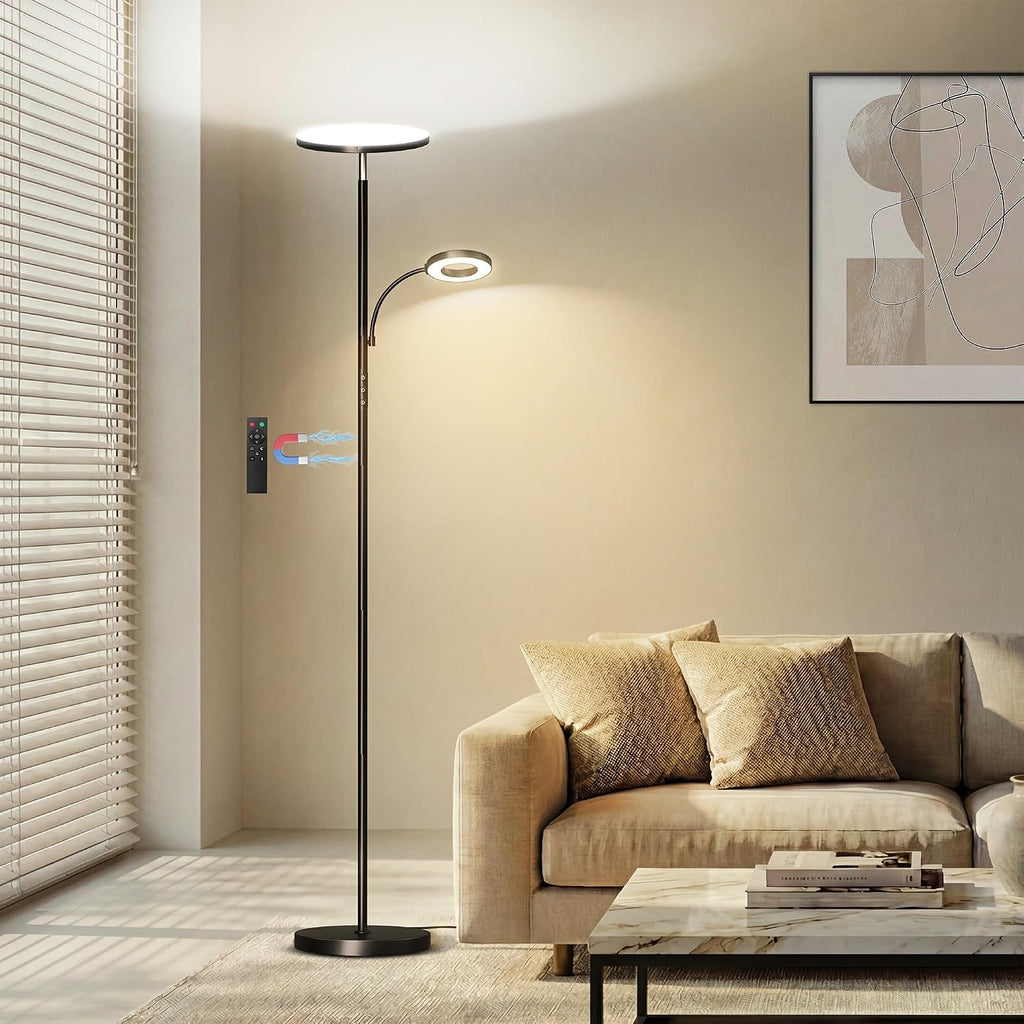 Marctronic Floor Lamp, Upgraded 42W 4000LM Super Bright LED Floor Lamp for Living Room Bedroom, Dimmable Standing Reading Floor Lamps with…