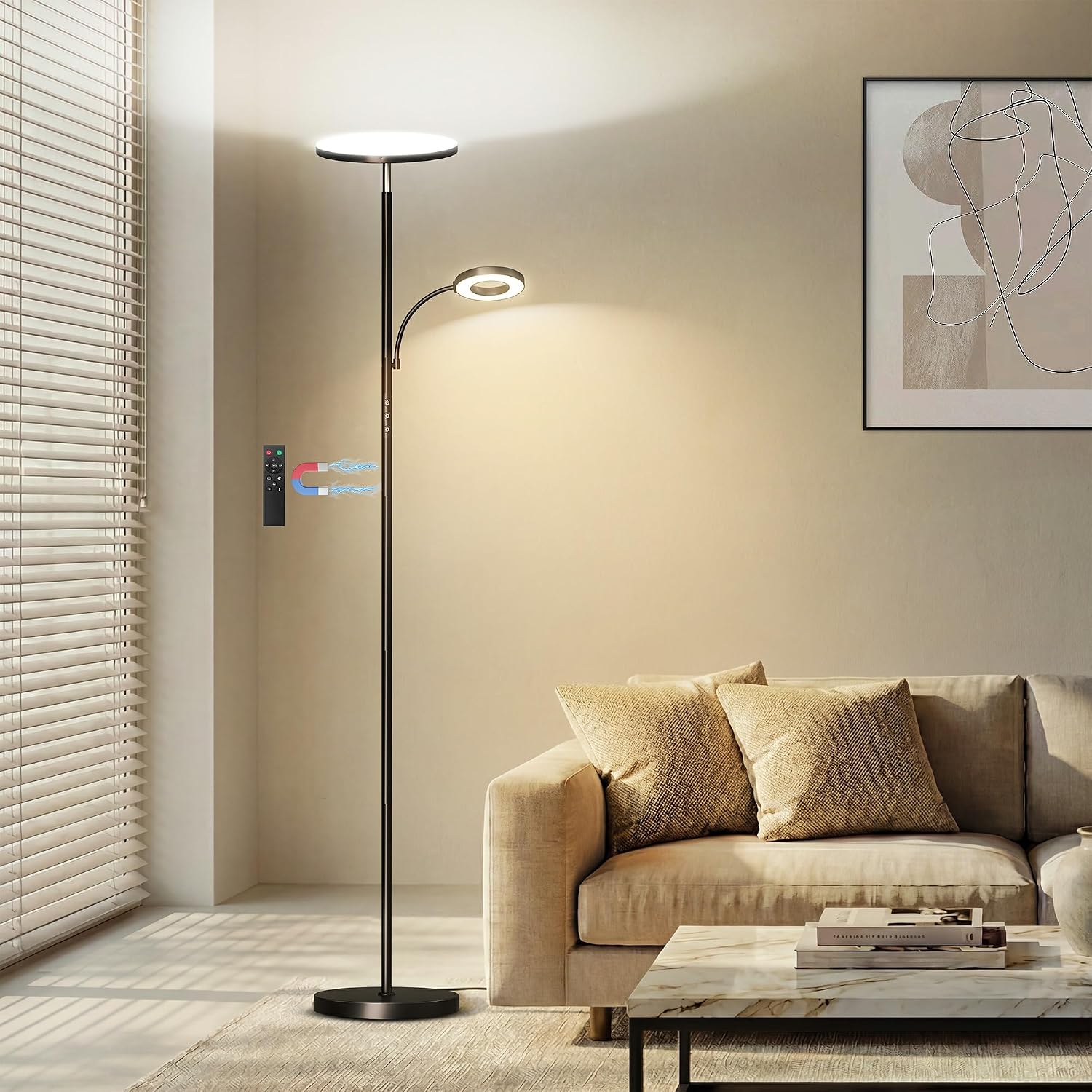 Marctronic Floor Lamp, Upgraded 42W 4000LM Super Bright LED Floor Lamp for Living Room Bedroom, Dimmable Standing Reading Floor Lamps with…