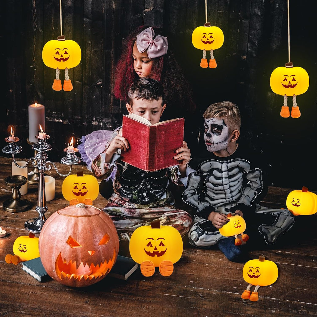 Gefaxi Pumpkin Night Light for Kids Cute Jack O Lantern Halloween Decor Nightlight for Baby Nursery Toddler Squishy Pumpkin Lights Cordless…