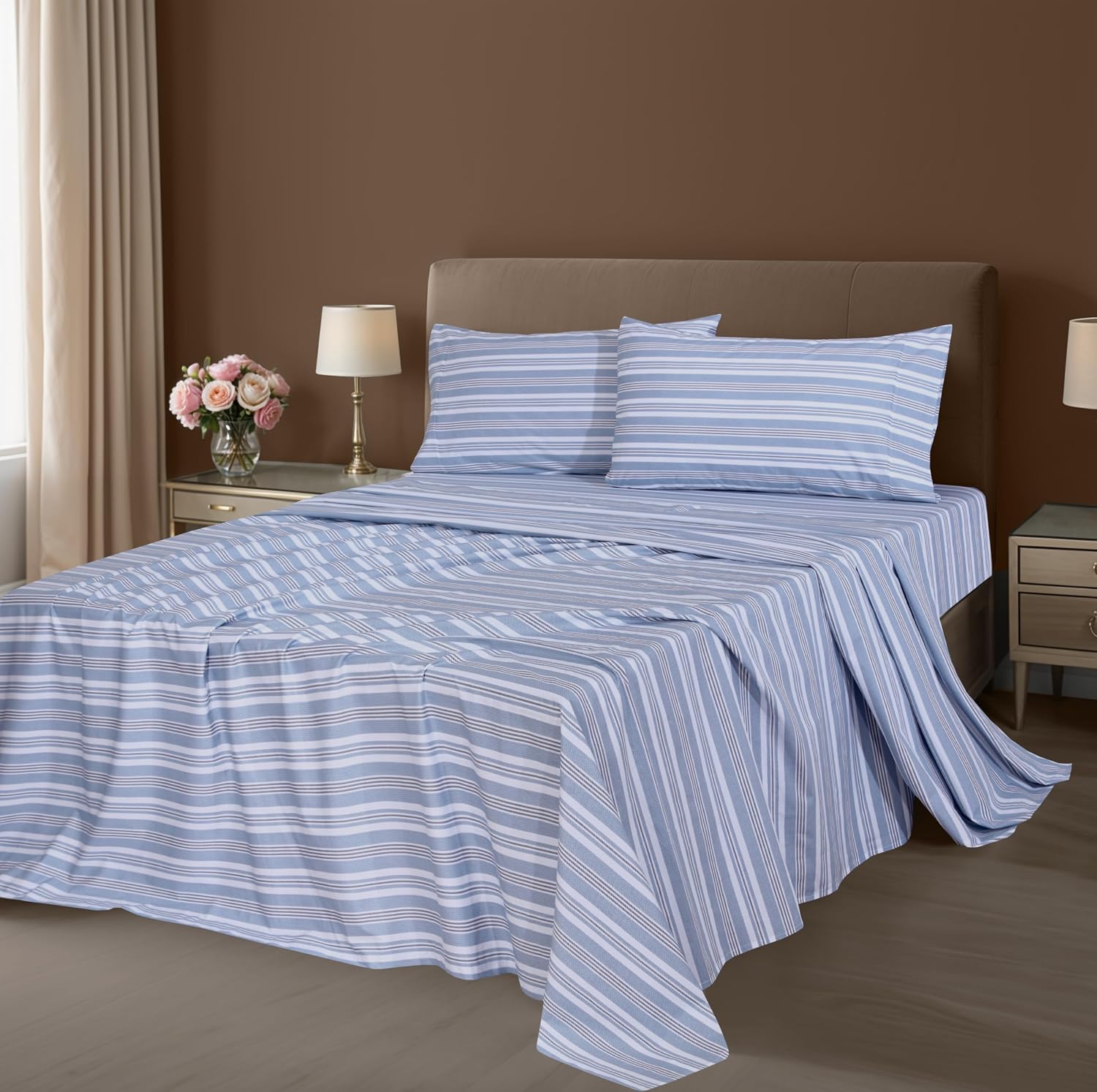 Zoyer 100% Cotton Sheets – King Size Percale Bedding, Cooling & Breathable, Durable with a Crisp, Soft & Comfortable Feel, 16" Deep Pocket,…