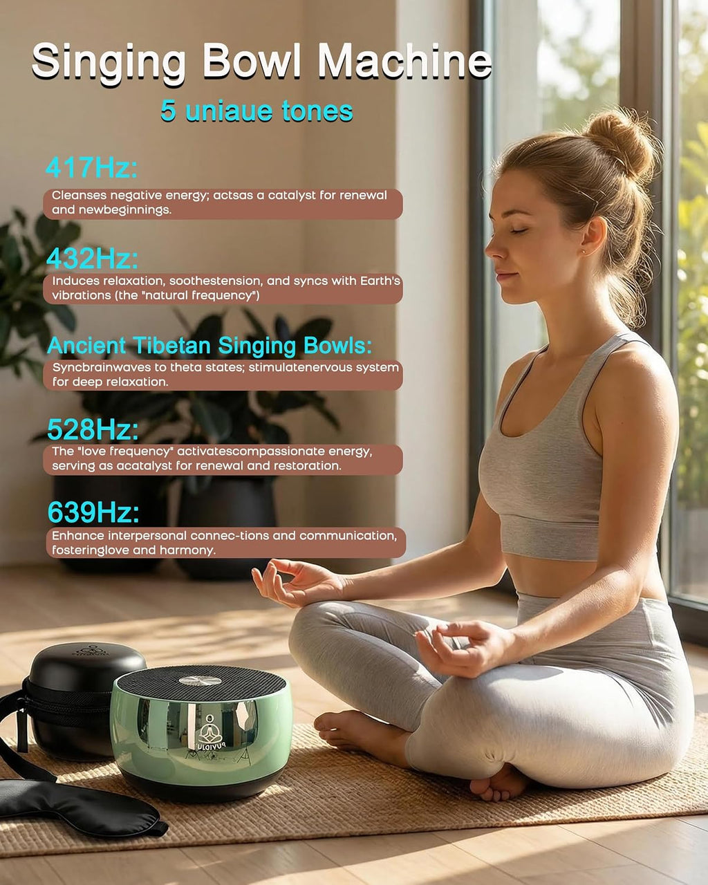 Puvidjutmeditationmachine Rain Drum Alternative–PUVIDJUT M3 Musical Instruments with Meditation Chime,5 Solfeggio Frequencies (417-639Hz),…
