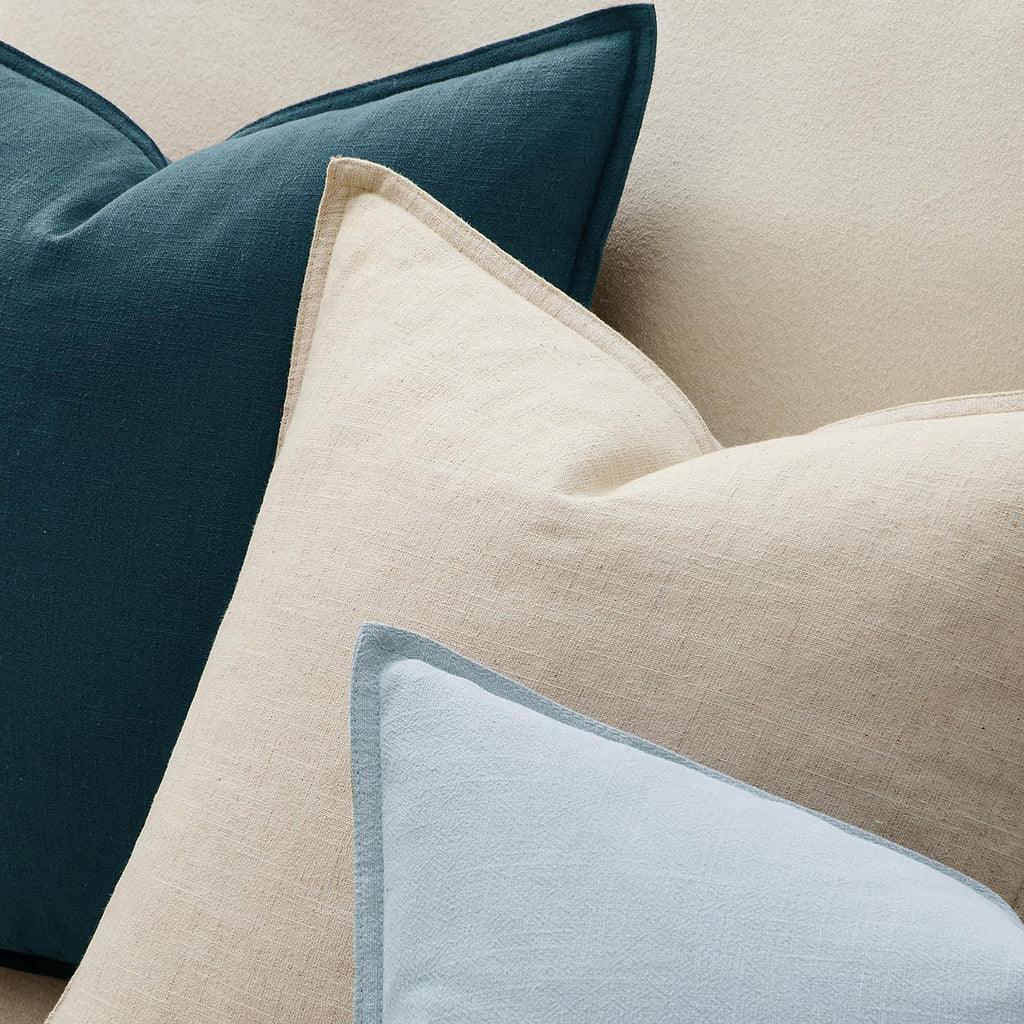 Anroduo Pack of 2 Decorative Linen Pillow Covers Light Blue Neutral Farmhouse Boho Soild Cushion Case Soft Accent Pillowcase for Couch Sofa…