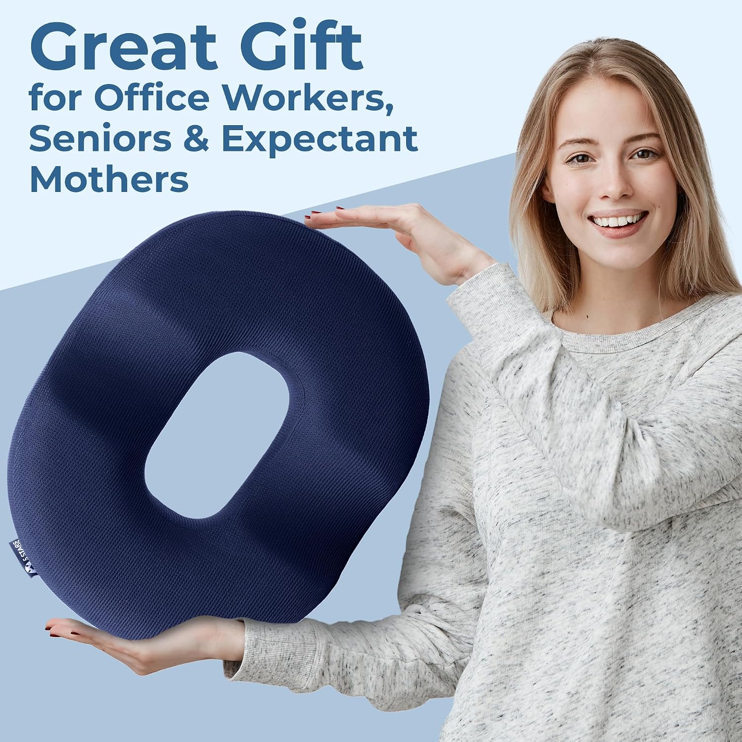 5Starsunited 5 STARS UNITED Donut Pillow Hemorrhoid Tailbone Cushion – Large Floor Cushion for – Coccyx, Prostate, Sciatica, Pelvic Floor,…