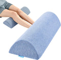 Zickskt Knee Pillow for Back Sleeping, Memory Foam Leg Pillow for Back Pain, Under Leg Support for Sleeping, Half Moon Bolster Pillow Blue