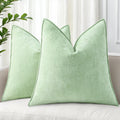decorUhome Summer Couch Euro Sham Throw Pillow Covers 26x26 Set of 2, Decorative Soft Velvet Modern Cozy Chenille Pillow Cases with Elegant…