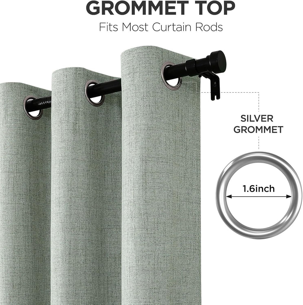 Joydeco Blackout Curtains 120 Inches Long 2 Panels Burg, Room Darkening Curtains for Bedroom, 100% Black Out Textured Thermal Drapes Privac…