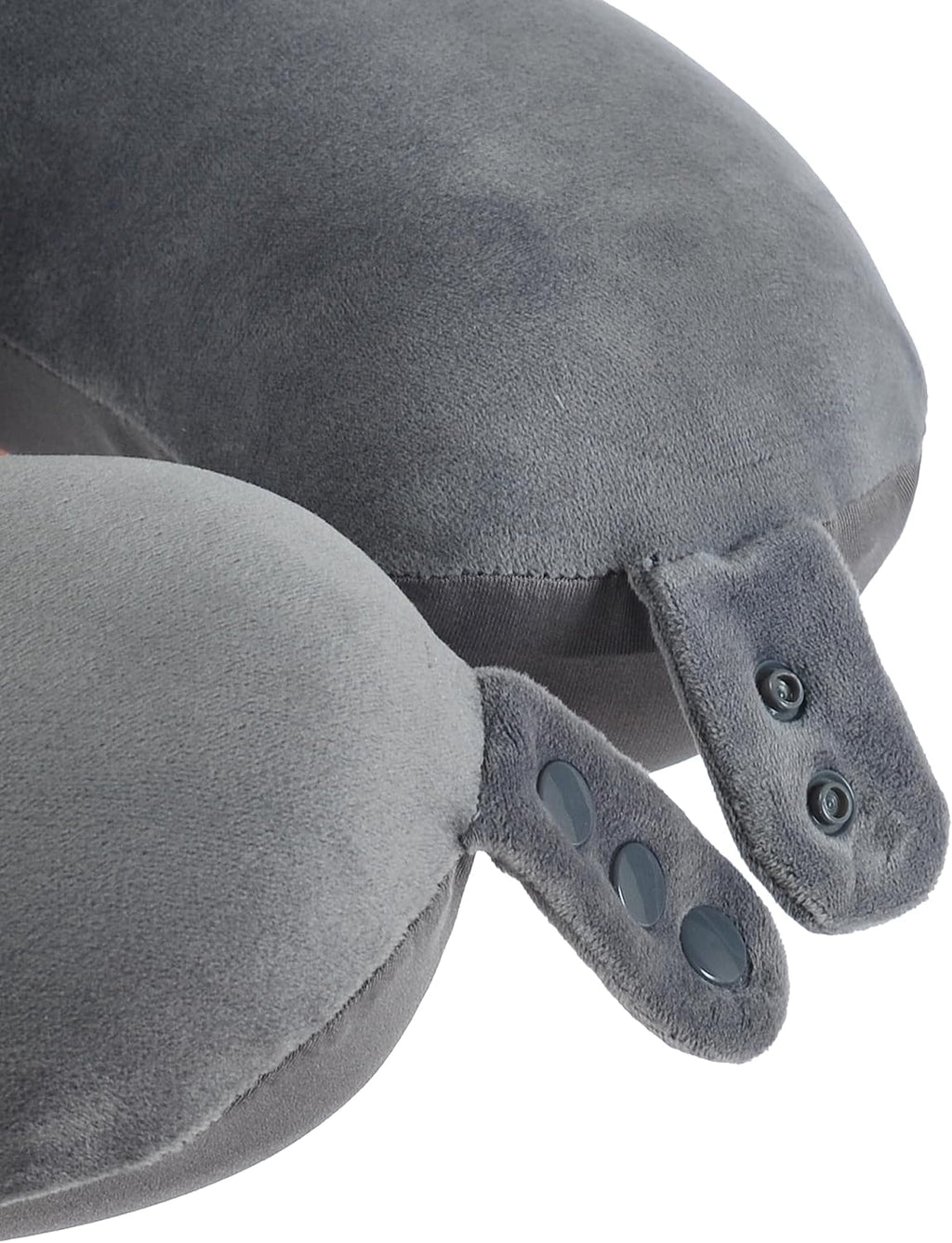 Travel Neck Pillow, Top Memory Foam Pillow for Head Support, Ideal for Airplanes, Cars, and Home Recliners, Adjustable and Soft (Grey)