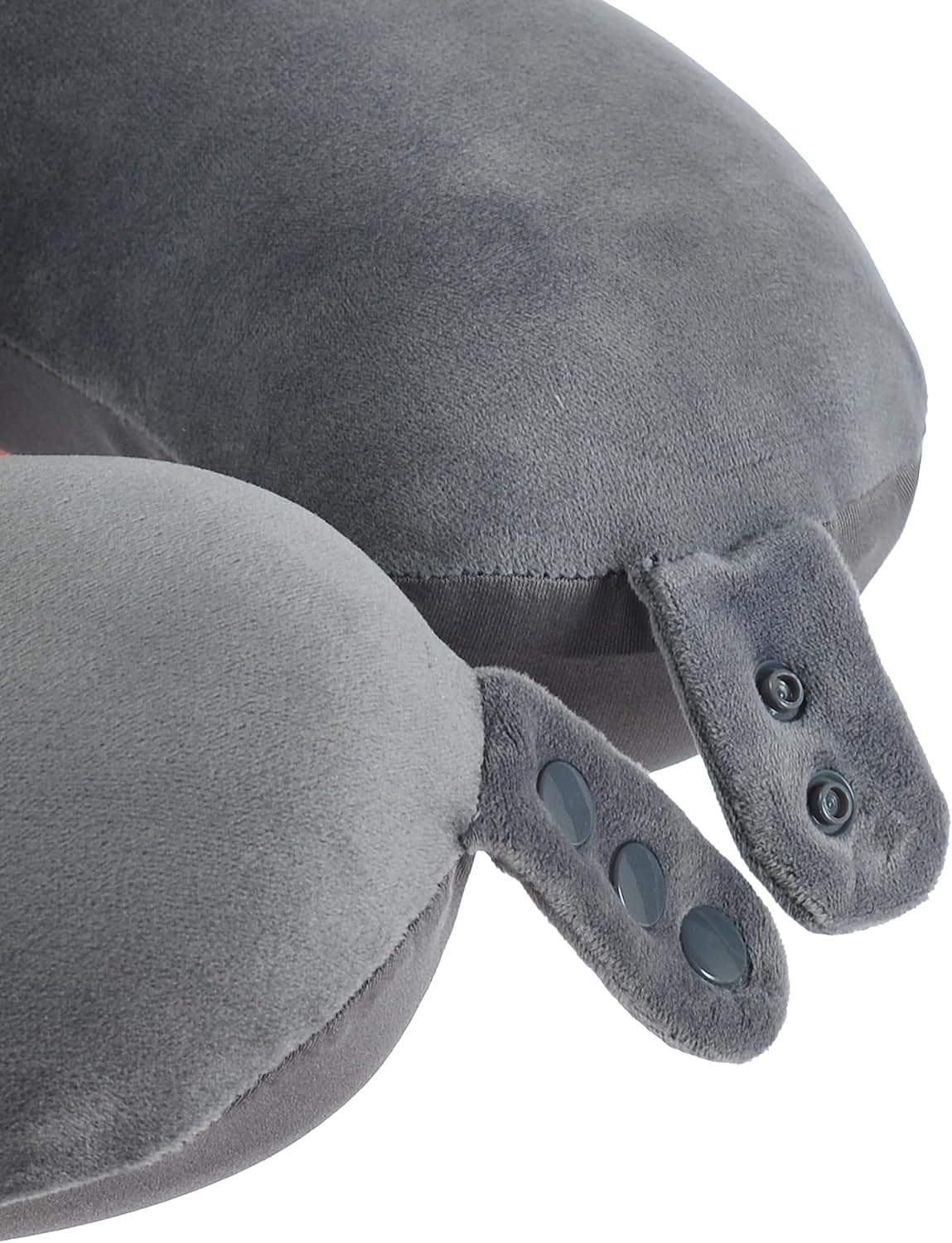 Travel Neck Pillow, Top Memory Foam Pillow for Head Support, Ideal for Airplanes, Cars, and Home Recliners, Adjustable and Soft (Grey)