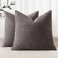 MIULEE Pack of 2 Decorative Throw Pillow Covers Soft Thick Solid Textured Chenille Throw Pillows Neutral Farmhouse Modern Home Decor for…