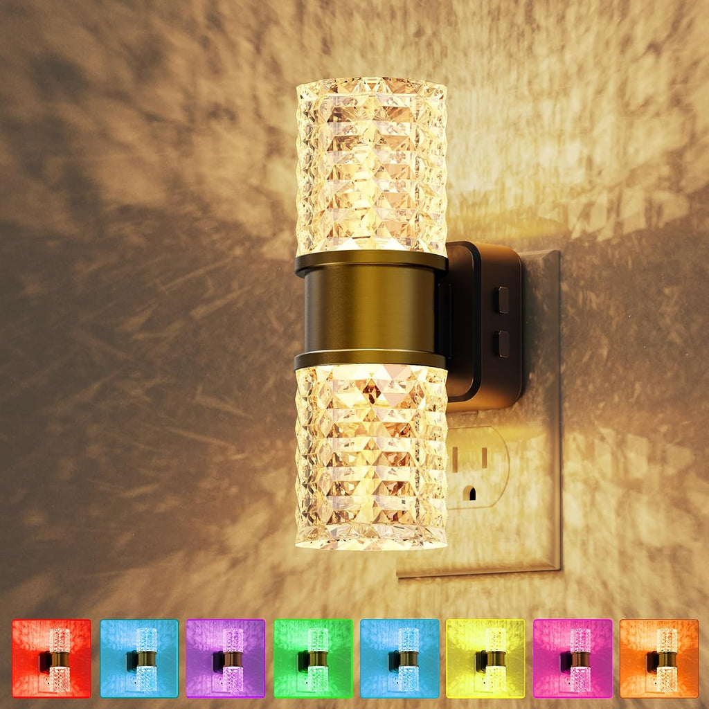 L LOHAS LED Night Light, Night Lights Plug into Wall, 10-Color RGB Change Nightlights,10/50/100LM Adjustable Automatic Nightlights Pulg…