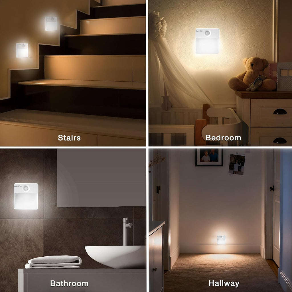 EverBrite Rechargeable Square Motion Sensor LED Night Light, Motion Activated LED Night Light with 3 Lighting Modes, Touch Control, 3…