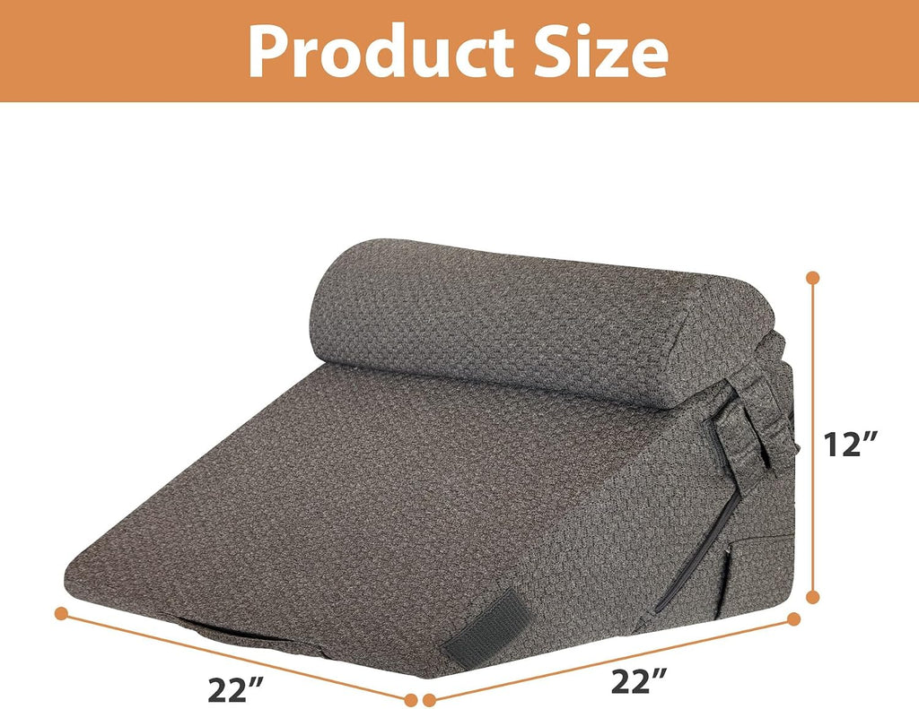 EnjoyaBetterLifeFromHere BIEEZZK Orthopedic Bed Wedge Pillow Set 3Pcs, Adjustable Memory Foam, Pillow Wedge for Post Surgery, Back, Triang…