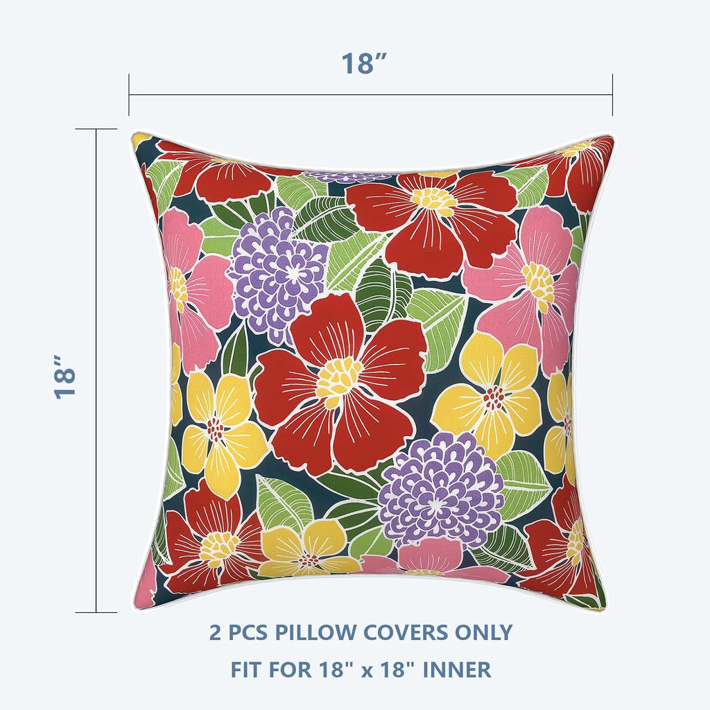 LVTXIII Outdoor/Indoor Pillow Covers, Patio Fade Resistant Throw Pillow Covers ONLY, Waterproof Farmhouse Accent Cushion Cases for Sofa…