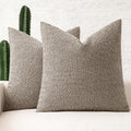 Miulee 20x20 Inch Decorative Pillow Covers for Couch Bed Set of 2 Textured Boucle Neutral Throw Pillow Covers Light Taupe Accent Solid Pill…