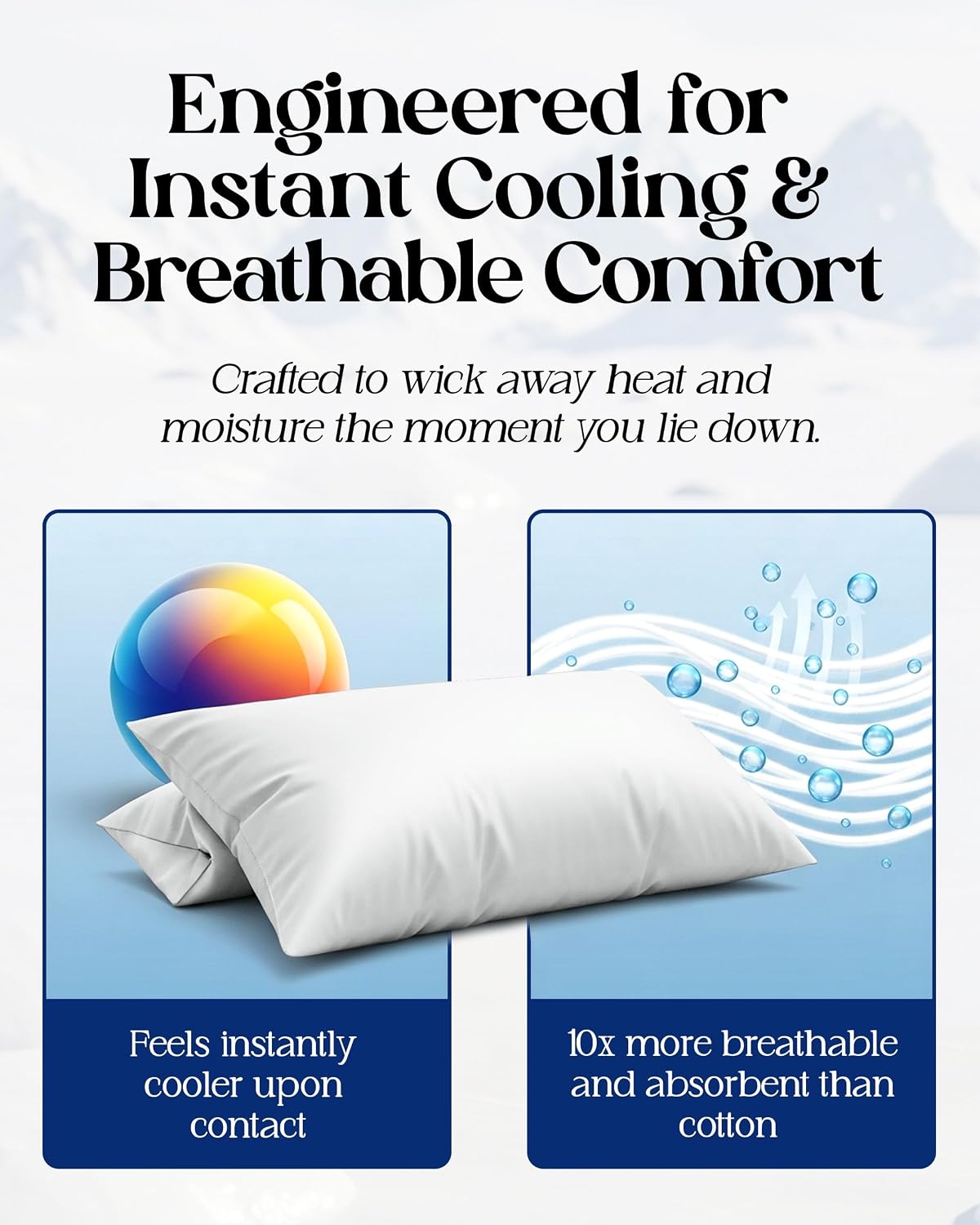 SLEEPHORIA Cooling Pillow Cases - BreezeWeave Standard Size Set of 2 Pillowcases for Hot Sleepers & Cool, Deep Rest - Cloud Soft, Si…