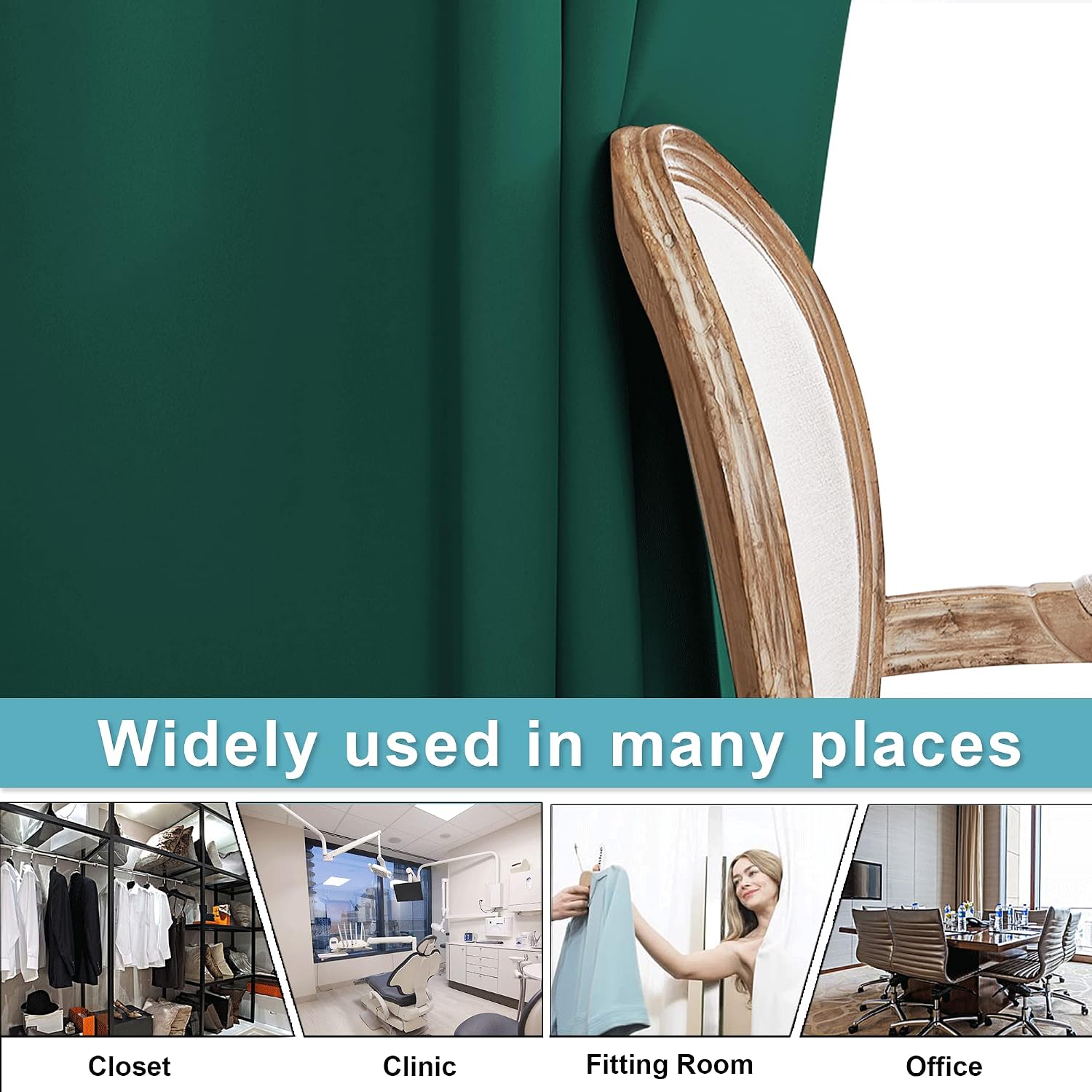Rybhome RYB HOME Partition Room Dividers - Light Block Thermal Insulated Seperating Curtains Soundproof for Spare Bedroom Loft Home Office…
