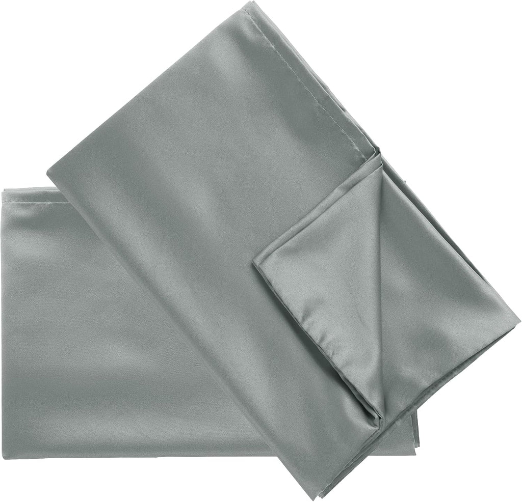 uxcell 2 Pack Silk Satin Pillowcase for Hair and Skin, Cool, Silky, Soft Breathable Pillow Cases Queen Size 20x30 Inch Sateen Pillowcase Gr…