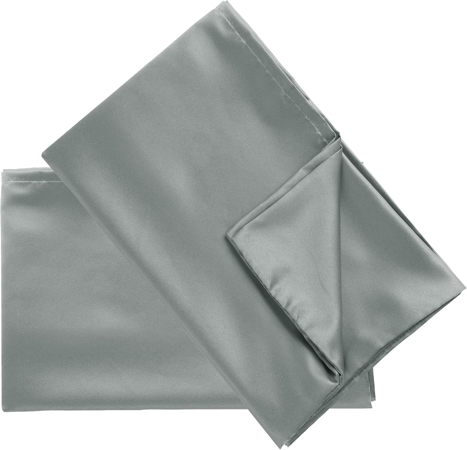 uxcell 2 Pack Silk Satin Pillowcase for Hair and Skin, Cool, Silky, Soft Breathable Pillow Cases Queen Size 20x30 Inch Sateen Pillowcase Gr…