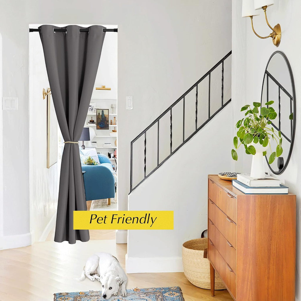 Nicetown Doorway Curtain - Grommet Closet Curtain for Door Window, Solid Front Door Curtain Room Darkening Thermal Insulated Temporary Wind…