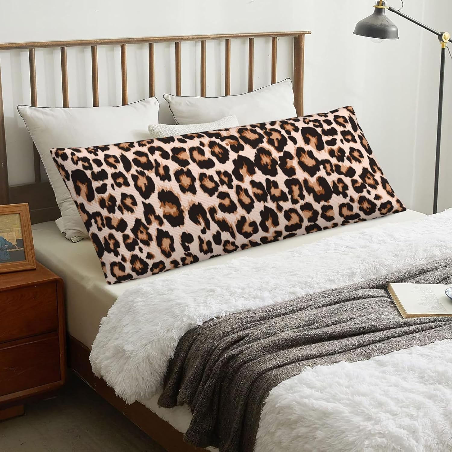 Sovvin Cheetah Print Body Pillow Cover Leopard Long Pillow Case with Zipper Decorative Soft Cushion Bedding Pillowcase for Couch Bed…