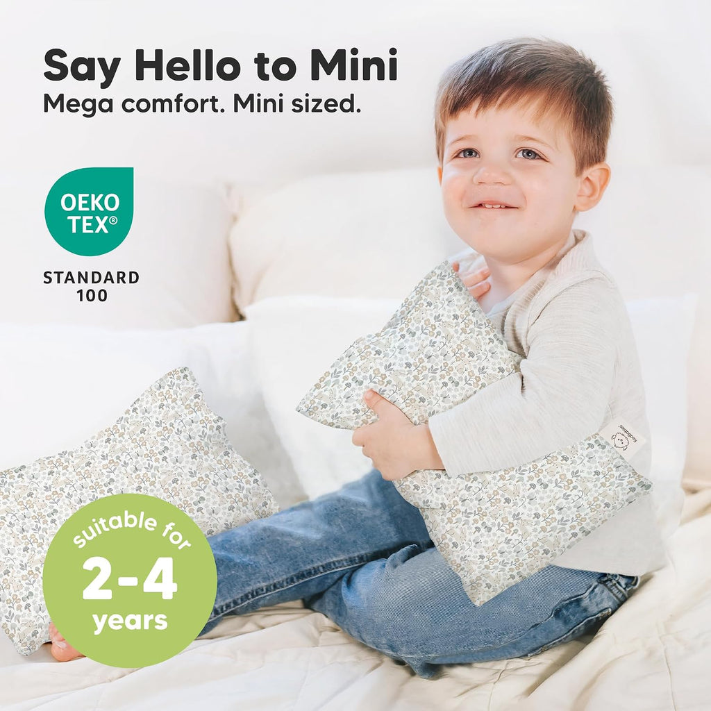 Mini Toddler Pillow with Pillowcase - 9x13 My Little Dreamy Travel Kids Pillow for Sleeping, Toddler Bed, Small, Tiny, Organic Cotton…