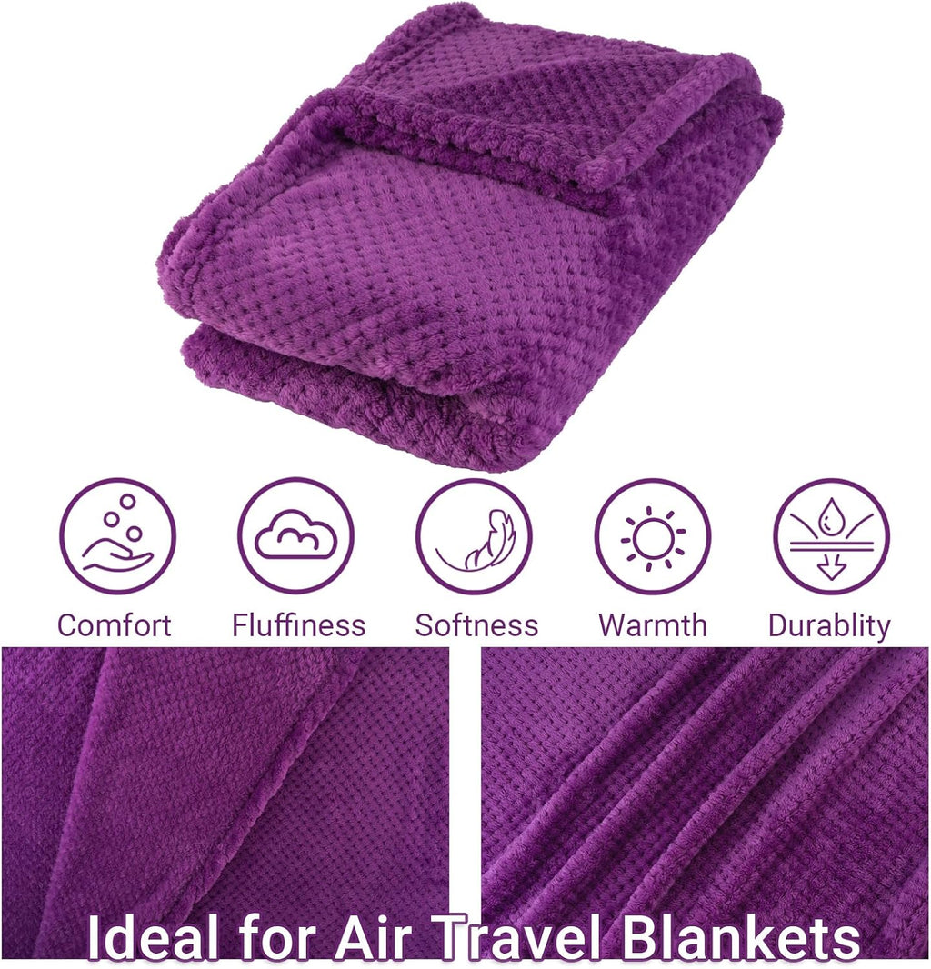 Travel Blanket Pillow-Premium Soft 2 in 1 Airplane Blanket for Long Trips Essentials with Bag Pillowcase, Hand Luggage Sleeve and…