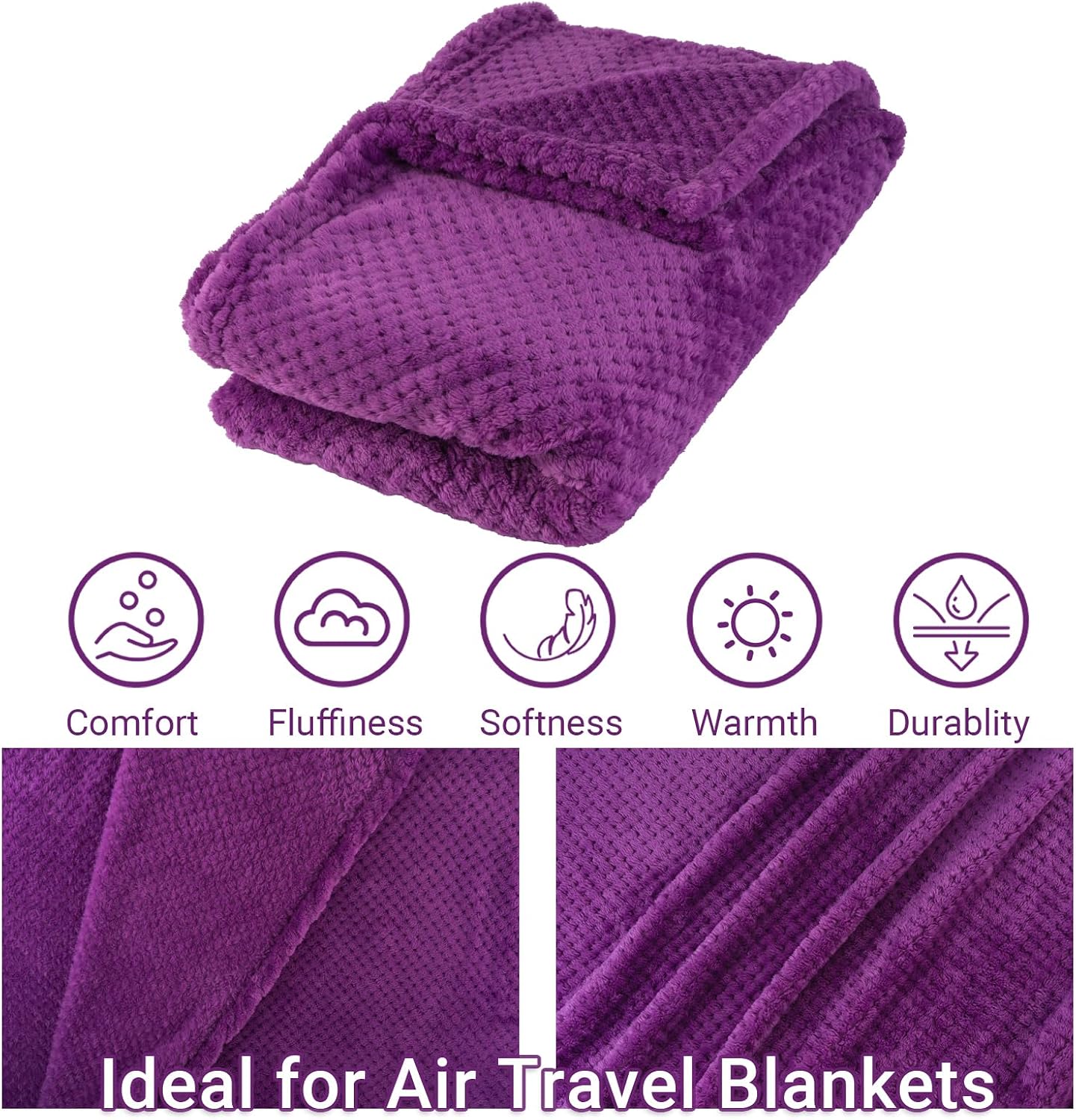 Travel Blanket Pillow-Premium Soft 2 in 1 Airplane Blanket for Long Trips Essentials with Bag Pillowcase, Hand Luggage Sleeve and…