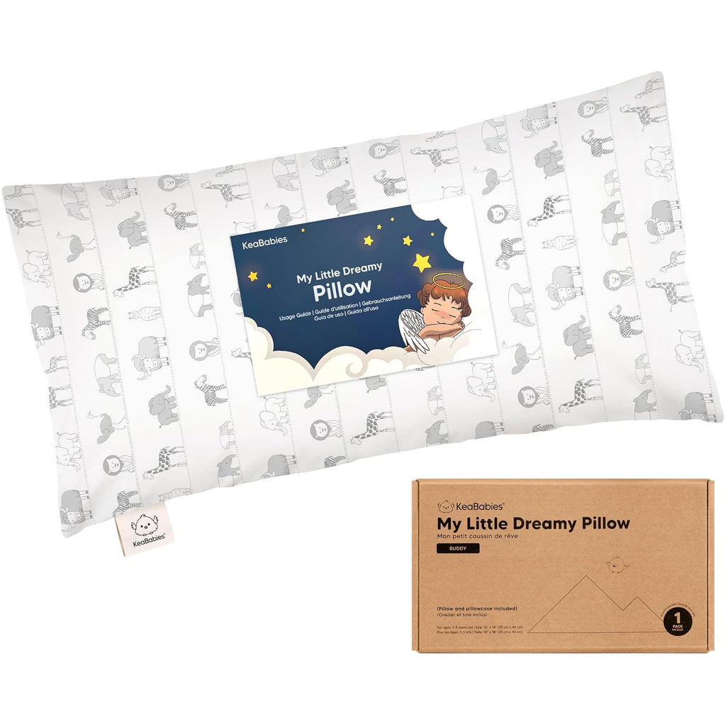 Toddler Pillow with Pillowcase - 10x18 My Little Dreamy Kids Travel Bed Pillows for Sleeping, Organic Cotton Small Pillowcase, Soft &…