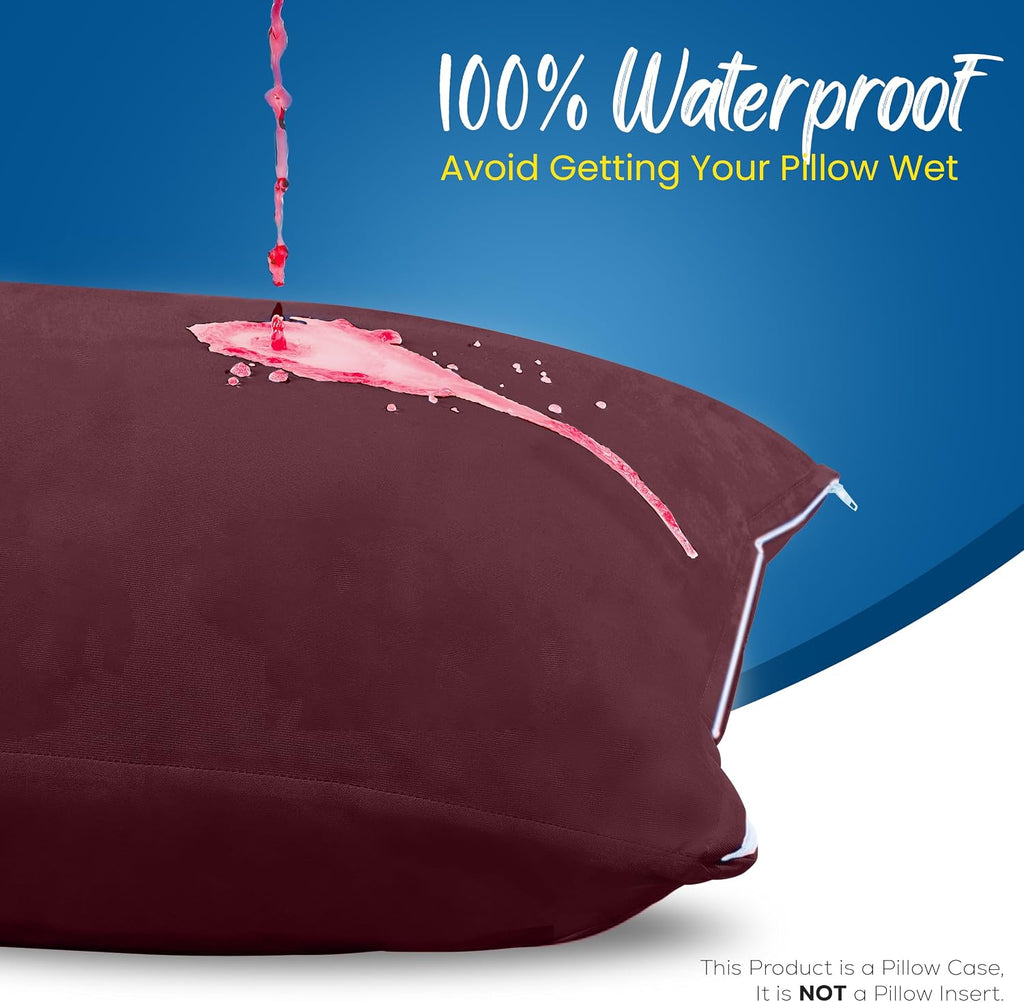 Utopiabedding Utopia Bedding 100% Waterproof Pillow Protectors with Zipper Queen Size (Set of 4), Bed Bug and Dust Mite Proof Zippered Pill…