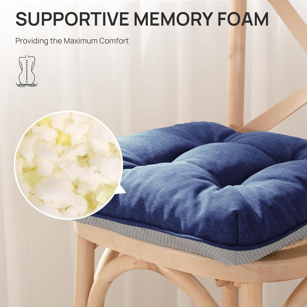 Love's cabin Memory Foam Chair Cushions Set of 4, 15.5"x15.5"x3.5" Indoor & Outdoor Seat Pads for Dining, Kitchen, Office, Patio Chairs…