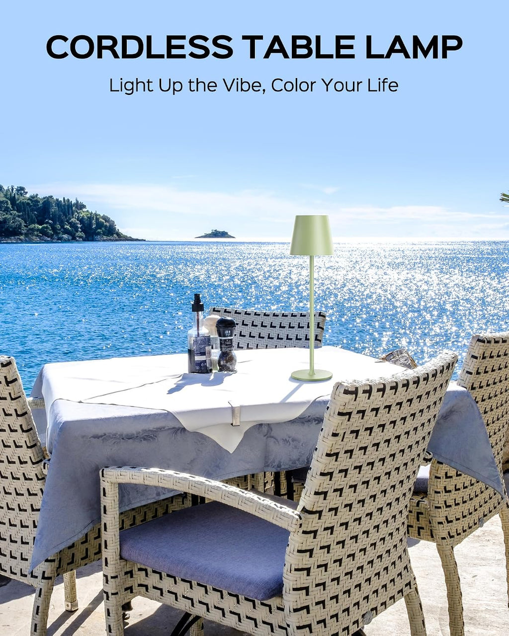 Cordless Table Lamps Rechargeable, 3 Adjustable Height, 5000mAh Battery Operated, 3 Colors Smooth Dimming, Portable LED Waterproof Table…