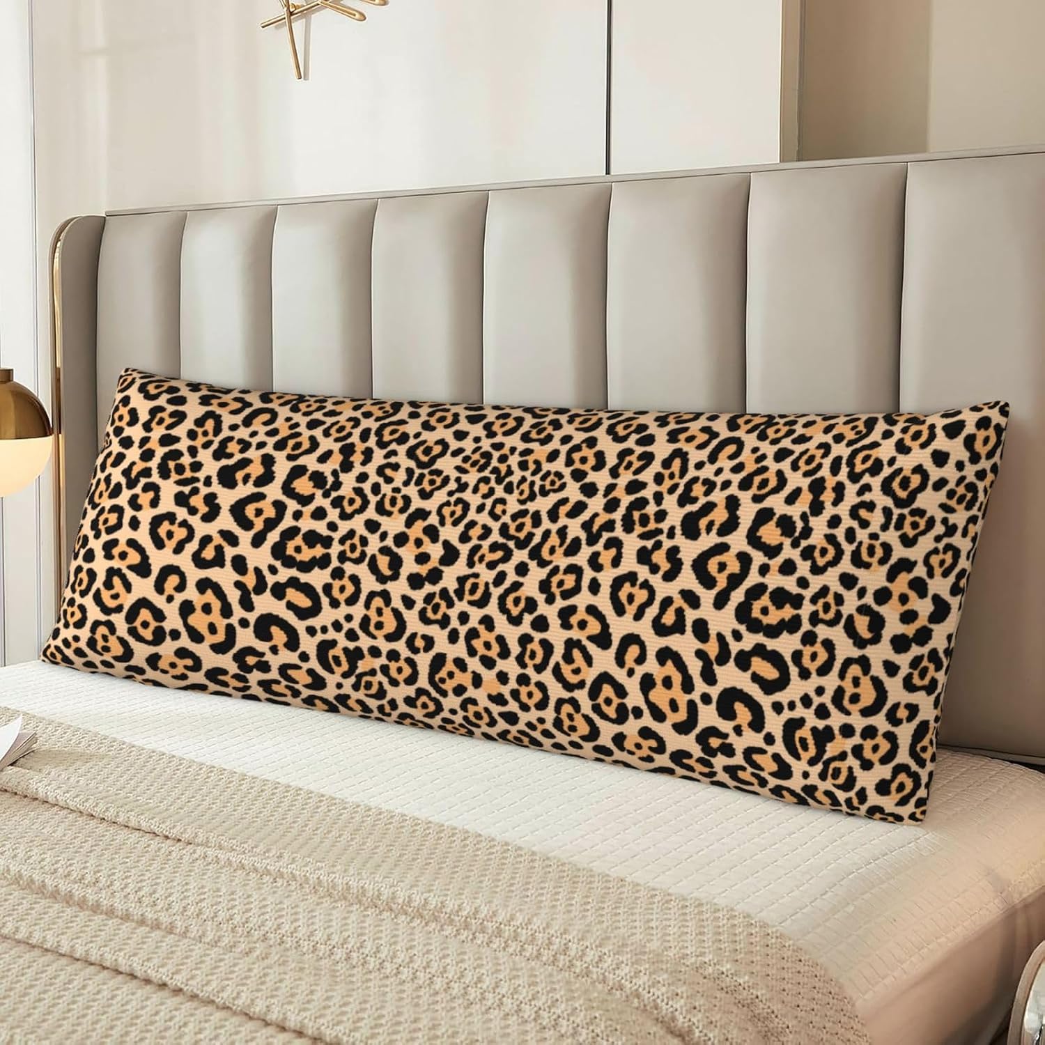 Sovvin Animal Leopard Print Body Pillow Cover Long Pillow Case with Zipper Decorative Soft Cushion Bedding Pillowcase for Couch Bedr…