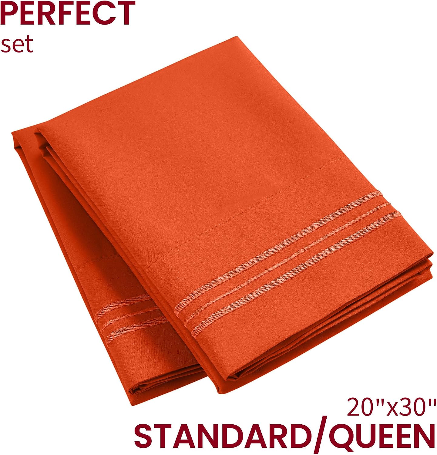Mellanni Pillow Cases - Luxury, Extra Soft, Cooling Pillow Covers - 2 PC Iconic Collection Pillowcases - Envelope Closure (Standard/Queen 2…