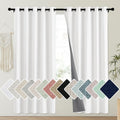 NICETOWN 100% Absolutely Blackout Linen Curtains with Thermal Insulated Liner, Greyish White, 62" Wide, 72" Length Energy Saving Curtains…