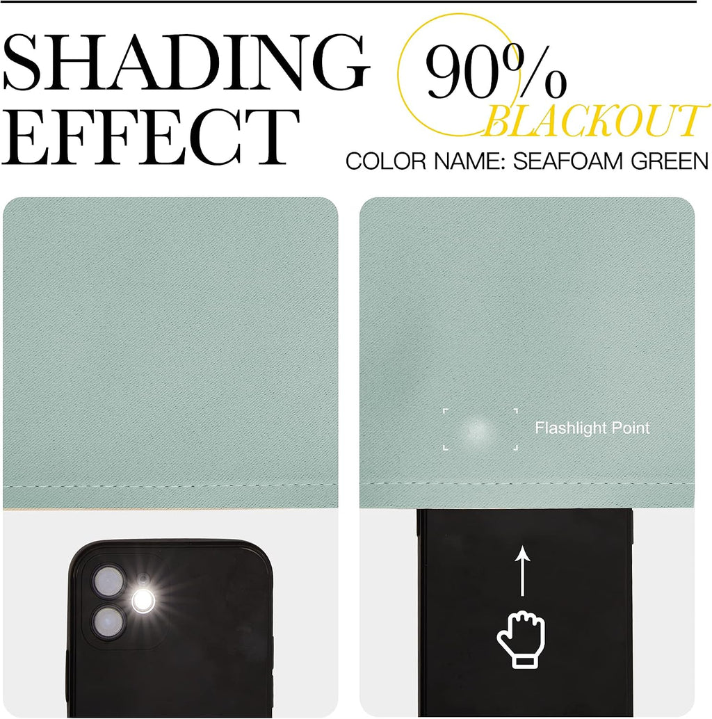 NICETOWN Window Treatment Blackout Curtains and Draperies - (Seafoam Green Color) 42x40 inch, 2 Panels, Room Darkening Blackout Panel…