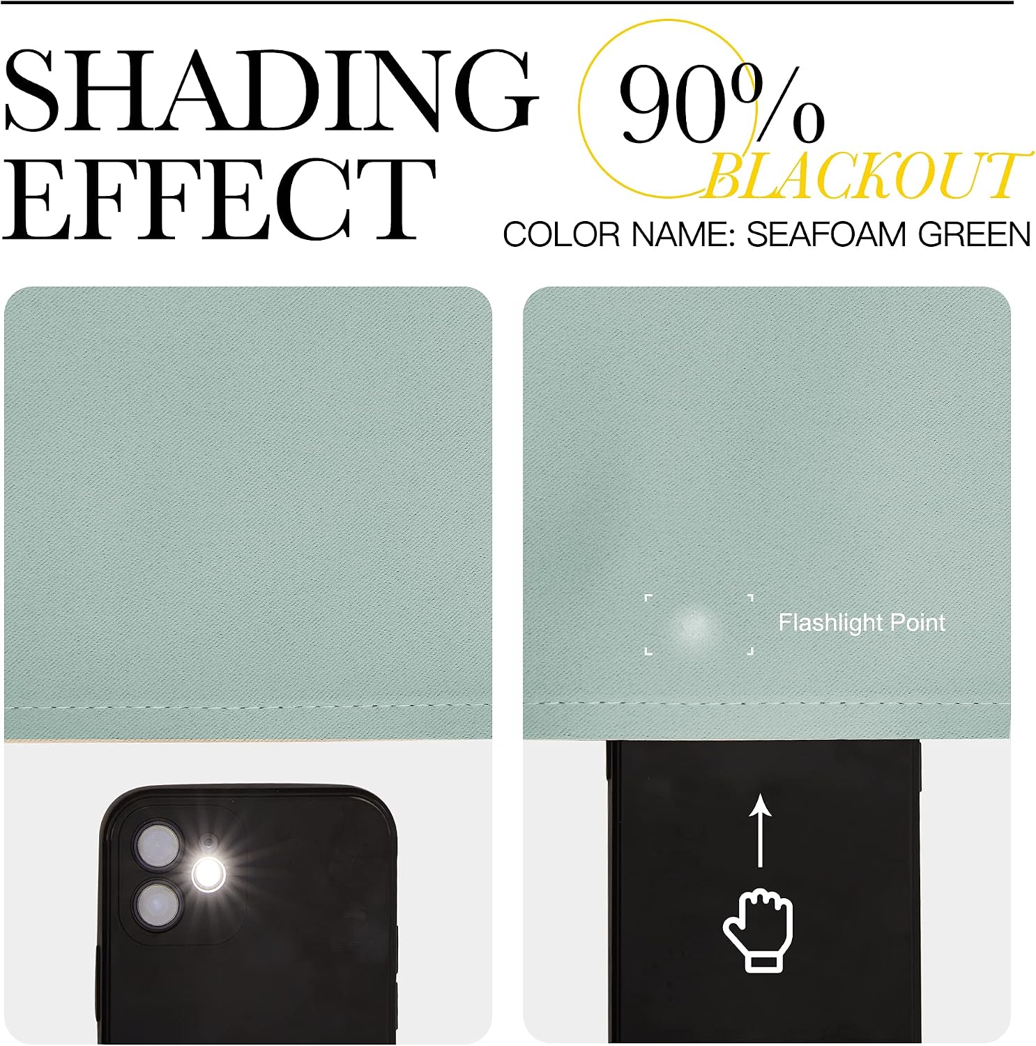 NICETOWN Window Treatment Blackout Curtains and Draperies - (Seafoam Green Color) 42x40 inch, 2 Panels, Room Darkening Blackout Panel…
