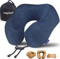 napfun Neck Pillow for Traveling, Upgraded Travel Neck Pillow for Airplane 100% Pure Memory Foam Travel Pillow for Flight Headrest Sleep…