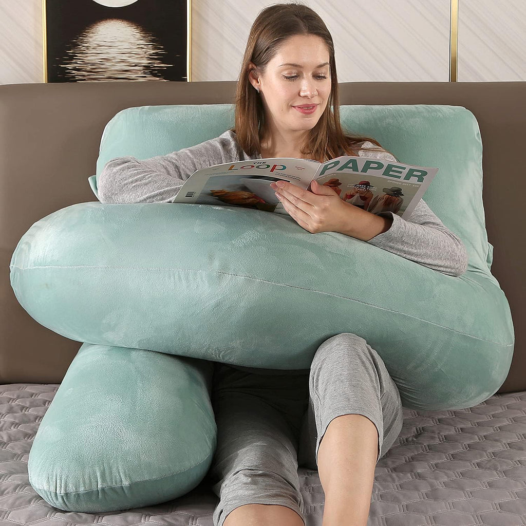 U-Shaped Full Body Pregnancy Pillow for Sleeping – 57" Maternity Pillow with Removable Cover, Support for Back, Legs, Belly & Hips…