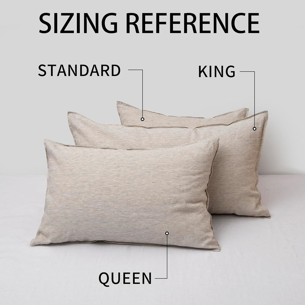 Chuffed Linen Pillowcases 2 Pack 100% Linen Standard Pillow Cases, Breathable and Cooling Washed Pillowshams with Zipper Closure, 20x30 Inc…