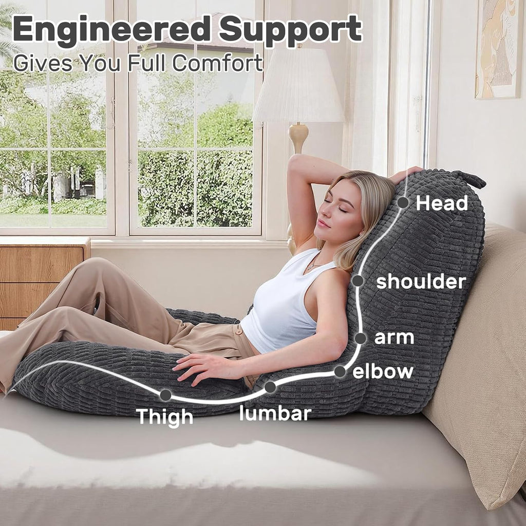 Reading Pillow for Bed, Bed Pillow for Sitting Up, Backrest Pillows with Arms for Adult, Back Support Pillows for Sleeping, Reading and…