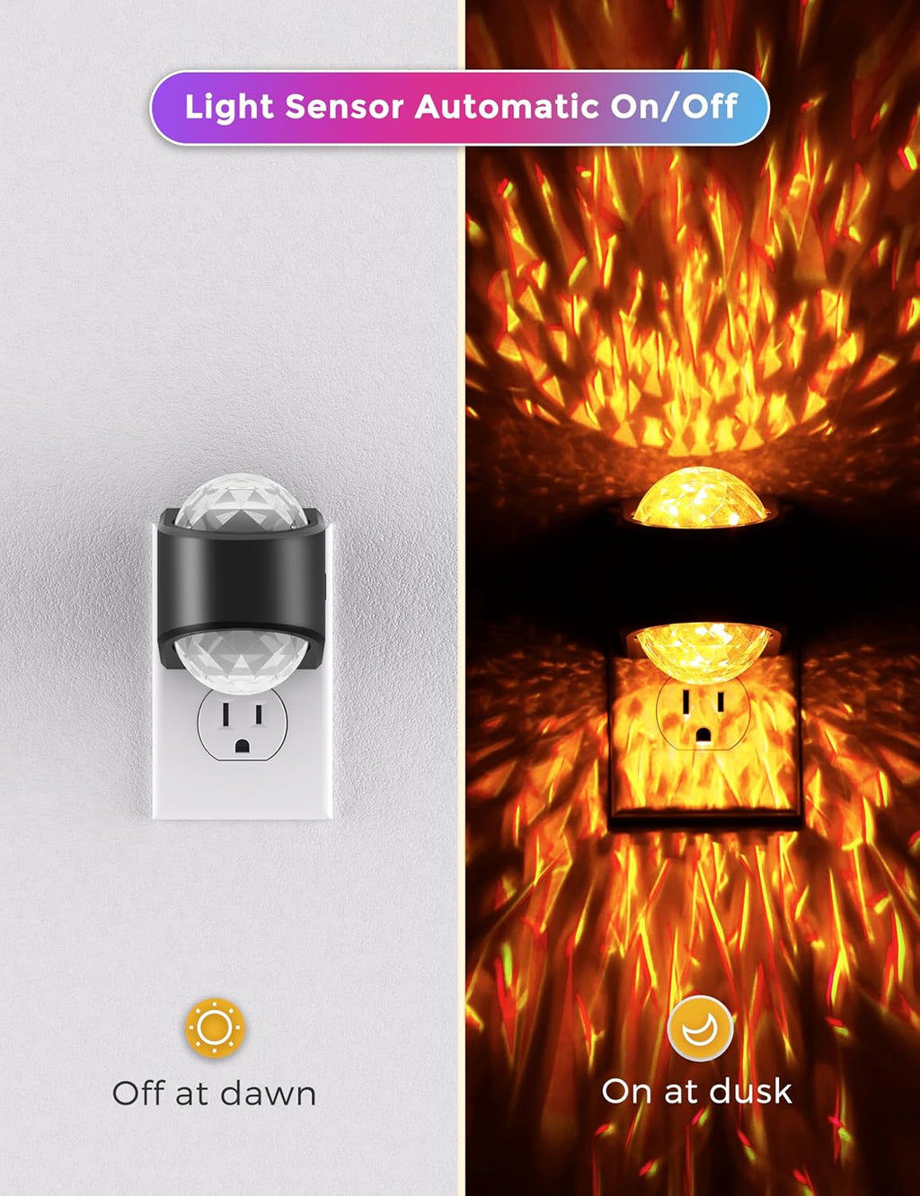 L LOHAS LED Night Light, Night Lights Plug into Wall, Projector Night Light with Dusk to Dawn Sensor,9 Color Changing, Star Projector…
