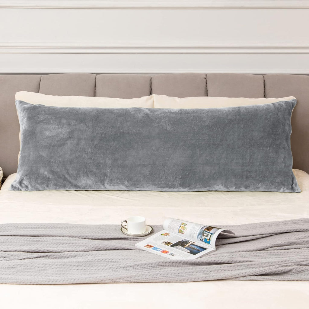Bedelite Body Pillow Cover with Zipper Closure, Super Soft and Cozy Fuzzy Fleece Body Pillowcase 20 x 54 Inches, Luxury Fluffy Plush Long B…