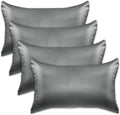 Elegantcomfort Elegant Comfort 4-Pack King Size Viscose Satin Pillowcase Set with Hidden Zipper Closure, Silky Smooth for Hair and Skin Car…