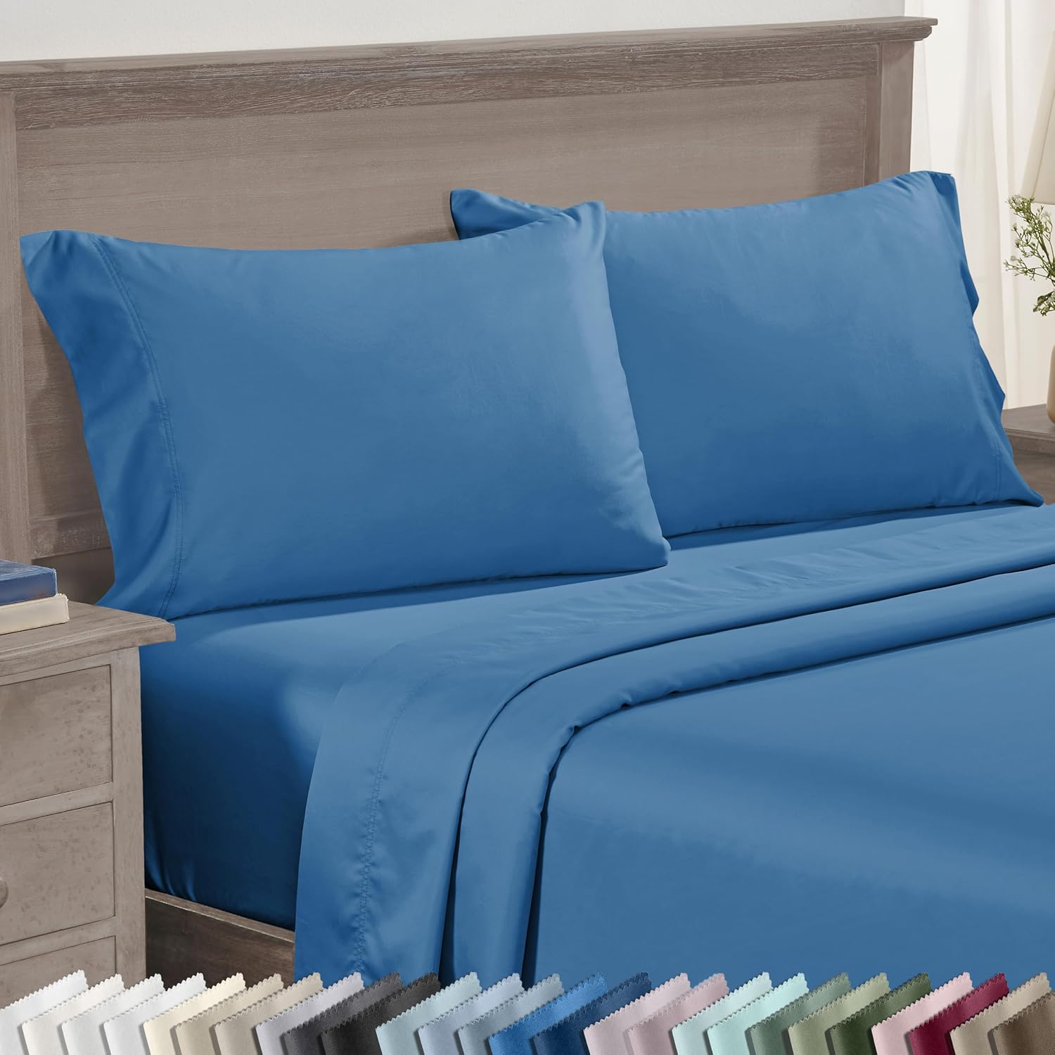 CaliforniaDesignDen Pillow Cases Queen/Standard Set of 2-600 Thread Count Sateen, Natural 100% Cotton Pillow Case Pair, Crisp, Durable Bedd…