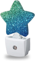 Green Blue Glitter Night Lights Plug Into Wall, Shiny Dusk to Dawn Light Sensor Night Light for Kids, Energy Efficient Sleep Friendly Lamp…